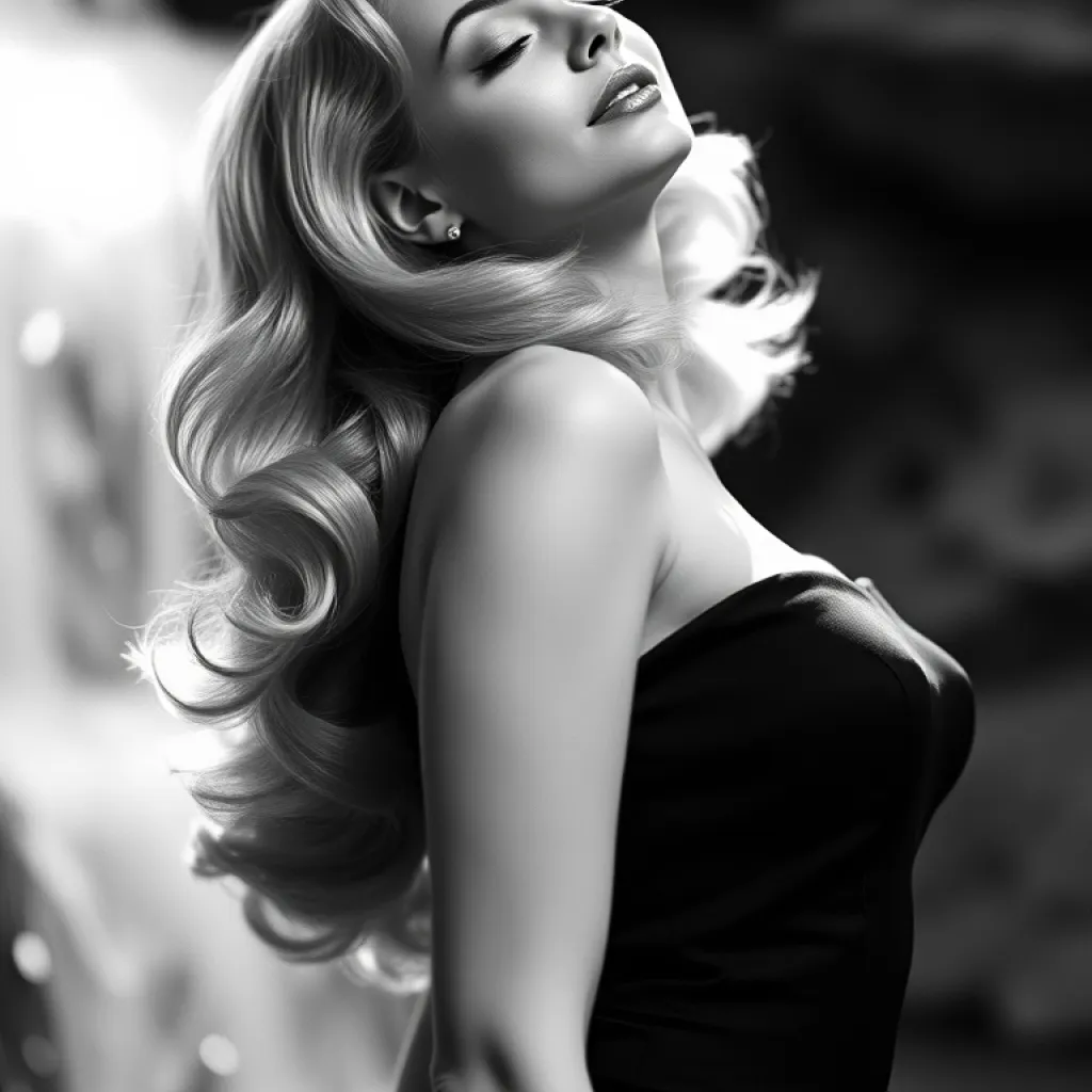 Ethereal Blonde Glamour: 1950s Hollywood Elegance