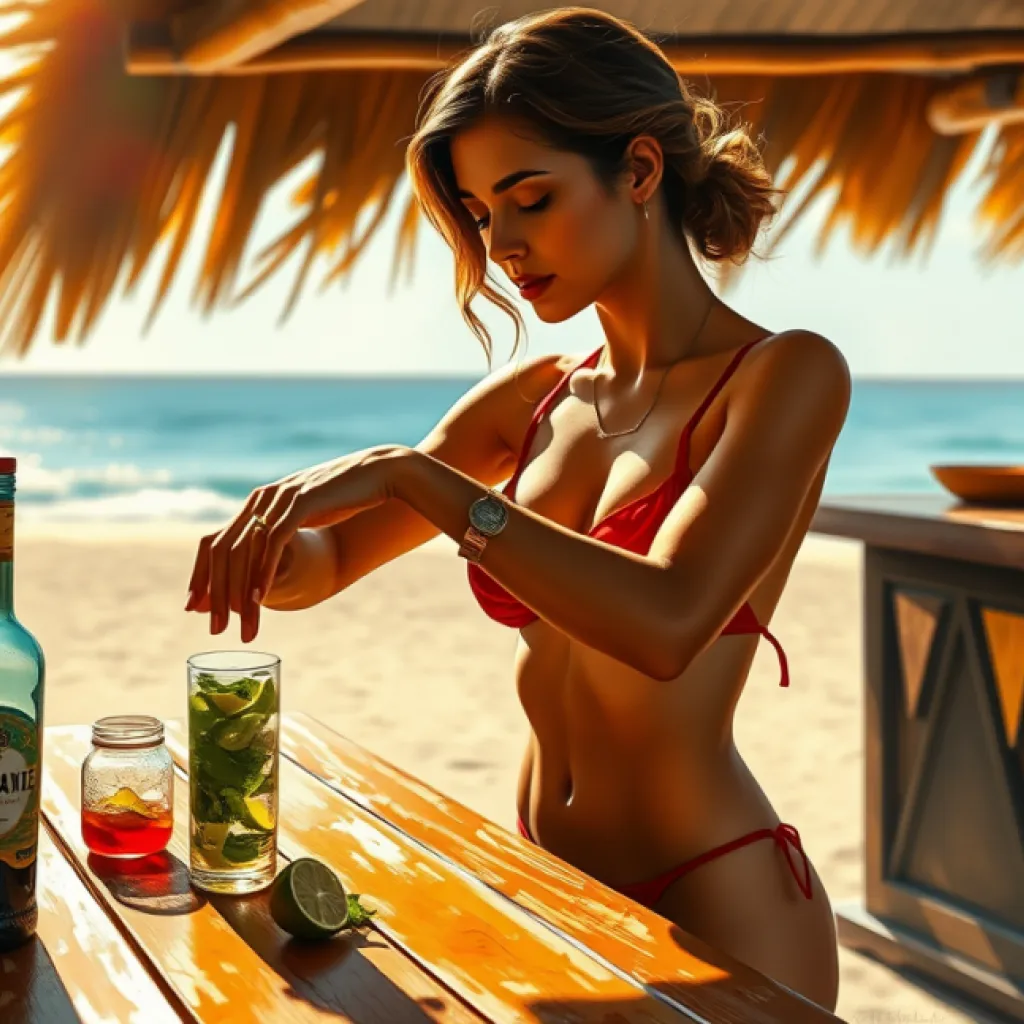 Impressionist Tropical Mojito Preparation