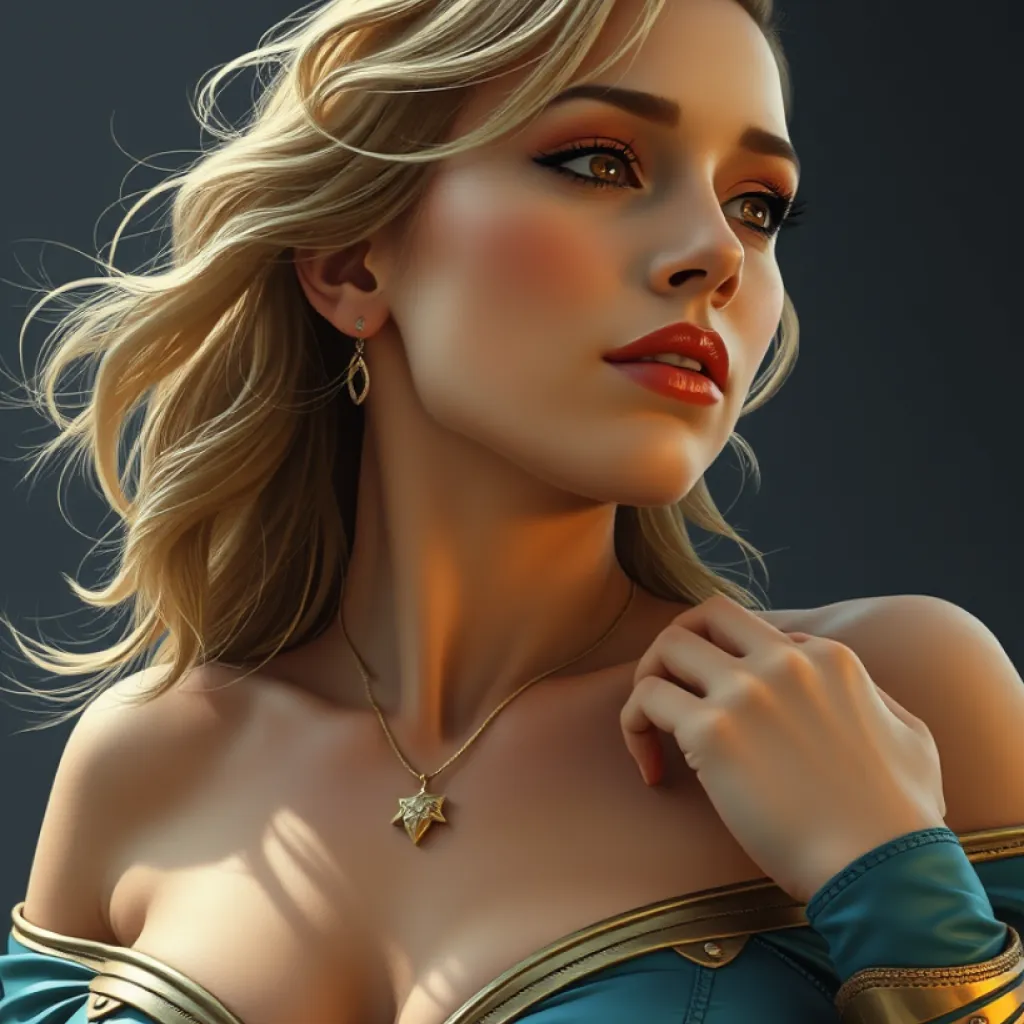 Hyper-realistic Digital Painting: Scarlett Johansson as a Stunning Heroine