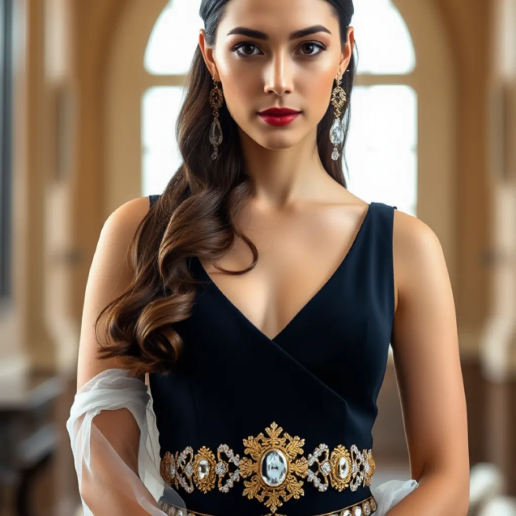 Regal Fashion Editorial Portrait: Hyperrealistic Masterpiece in Medium Format