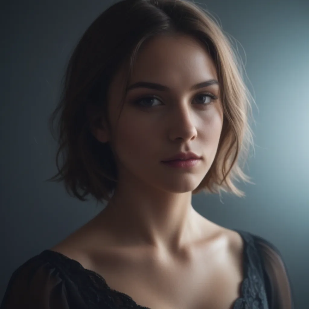 High-Fashion Glamour: Purple-Blue Portrait