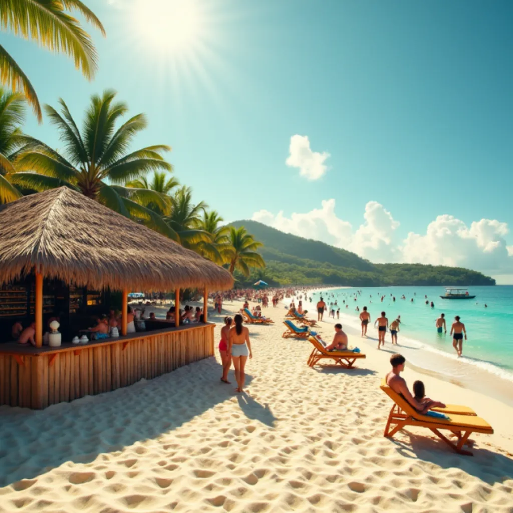 Tropical Beach Scene with Active Bar - Perfect Mojito