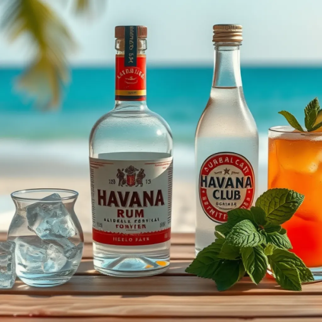 Studio-lit Beach Bar Setup with Mojito Ingredients