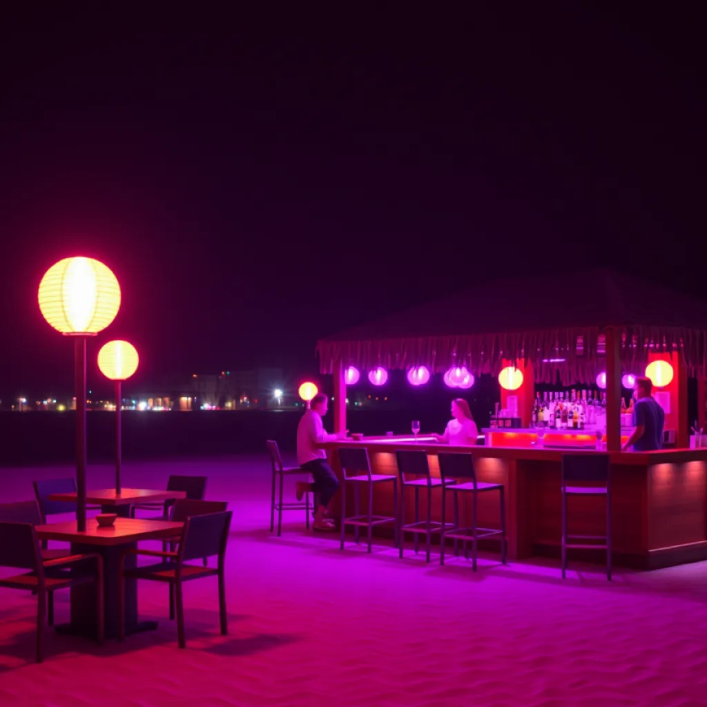 Nighttime Pop Art Resort Barscape