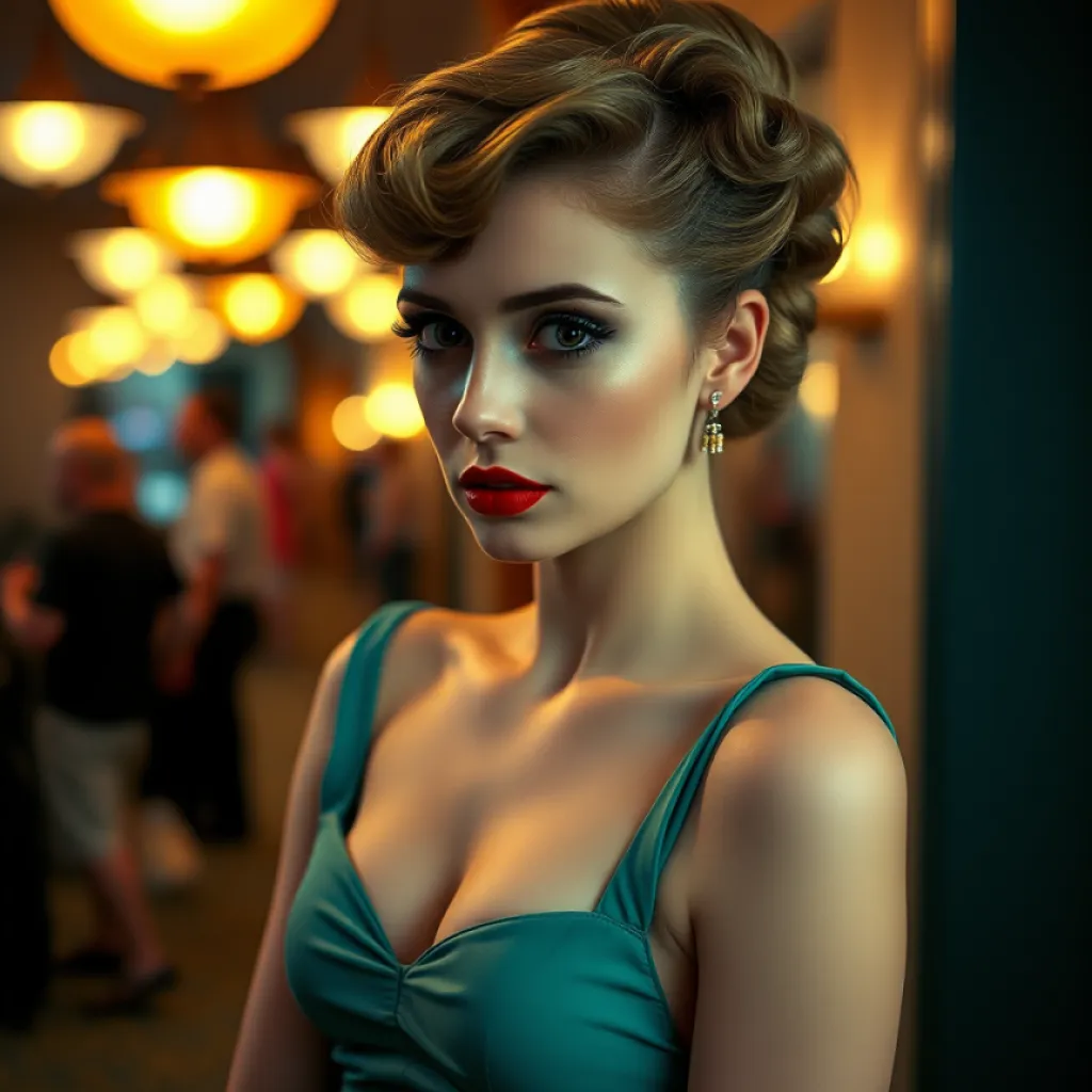 1950s Glamour Portrait - Red Lipstick & Updo