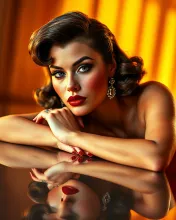 1950s Glamour: Vintage Portrait of Confident Beauty