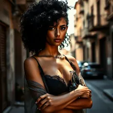 Urban Grace: A Confident Woman in the City's Light