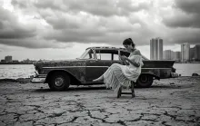 Abandoned Car by the Shore: A Study in Nostalgia