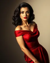 Elegant Red Dress: Vintage Glamour
