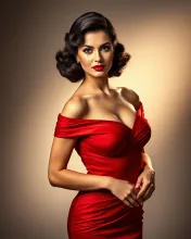 Vintage Glamour: Elegant Red Dress