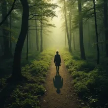 Romantic Aerial Forest Solitude