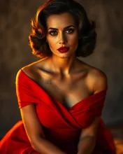 Golden Hour Grace: Bold Portrait in Red