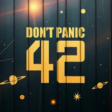 42: Hitchhiker's Guide to the Galaxy Wooden Poster