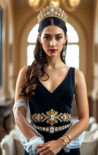 Regal Fashion Editorial Portrait: Hyperrealistic Masterpiece in Medium Format