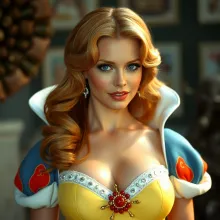 Stylized Snow White Portrait of Pamela Anderson