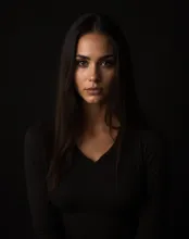 Mystical Glamour: Camilla Belle in Monochrome Intensity
