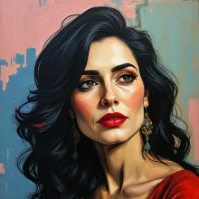 Abstracted Portrait Akin to Picasso's Style (Salma Hayek)