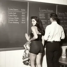 1950s Diner Dialogue: Woman and Man Discussing Menu