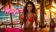 Vibrant Beach Mojito Scene