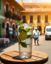 Colonial Town Square Mojito in Sunlight