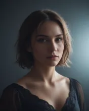 High-Fashion Glamour: Purple-Blue Portrait