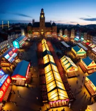 Vibrant Market Square Panorama