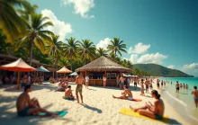 Tropical Beach Scene with Active Bar - Perfect Mojito