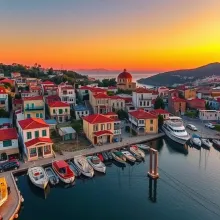 Drone Photography: Golden Hour Detail - Pythagorean Harbour, Samos, Greece (HDR)