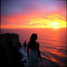 Art Nouveau Clifftop Gaze: Ocean View