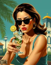 Soviet-style Propaganda: Salma Hayek with Mojito