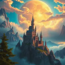 Fantasy Castle on Craggy Peak - Cinematic Mood