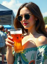 Nerdy Nymph at Craft Beer Fest, Impressionistic Portrayal