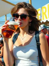 Nerdy Nymph at Craft Beer Fest, Impressionistic Portrayal
