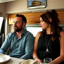 Walter White and Selena Gomez in an RV Scene