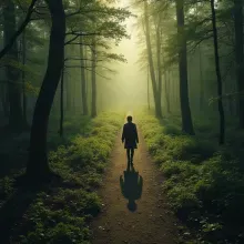 Romantic Aerial Forest Solitude