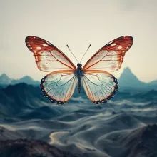 Title: "Fragile Butterfly in Dreamscape