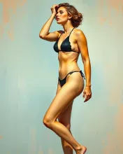 Stylized Degas-Inspired Bikini Portrait