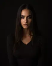 Mystical Glamour: Camilla Belle in Monochrome Intensity