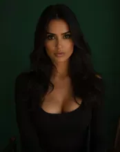 Mystical Glamour: Salma Hayek in Green Backdrop