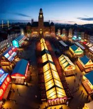 Vibrant Market Square Panorama