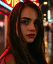 Cinematic Rainy Night Neon Portrait
