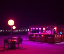 Nighttime Pop Art Resort Barscape