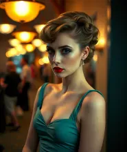 1950s Glamour Portrait - Red Lipstick & Updo