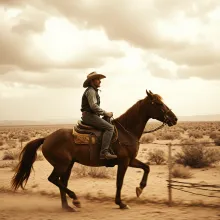 Desert Storm Cowboy Ride (Vintage Sepia)