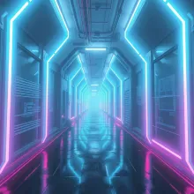 Cyberpunk Alleyway with Volumetric Lights