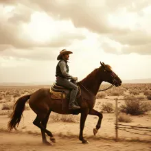 Desert Storm Cowboy Ride (Vintage Sepia)