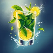 Reverse Mojito Assembly: Luminous Vaporwave Watercolor

This title encapsulates the dynamic nature of the artwork, its stylistic influences, and the unique presentation (reverse assembly) while maintaining a concise and engaging format.