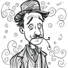 Chaplin Doodle Art Sketch
