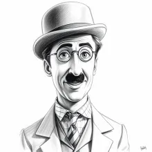 Pencil Sketch - Charlie Chaplin Portrait