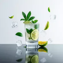 Detailed Mojito Moment in Suspended Motion